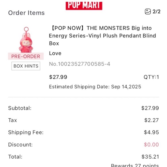 Authentic big into energy love labubu new - Picture 2 of 3